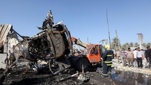 Das Auto, in dem der Selbstmordattentäter sich in die Luft sprengte.